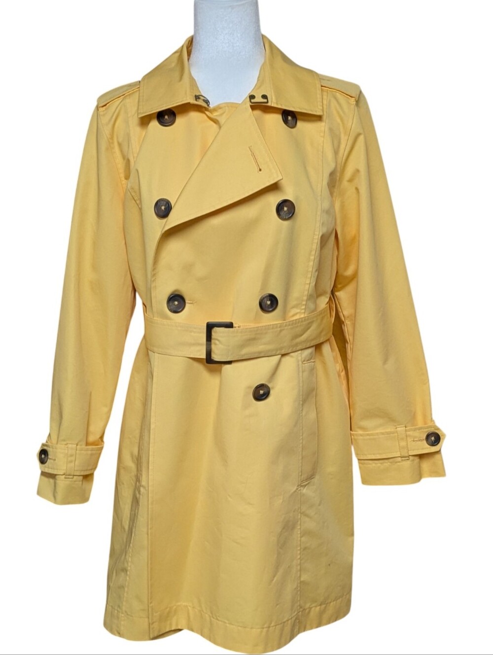 L.L. Bean Women's Belted Trench Coat Sunshine Yellow Size Medium